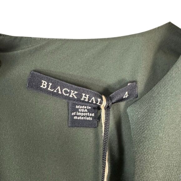 BLACK HALO Gypsy Rose Rainforest Green Jumpsuit Size 4 Tapered Leg Short Sleeve - Picture 6 of 12